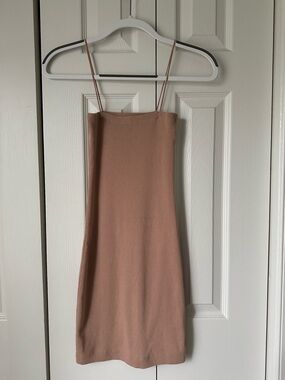 Zara Rose Brown Spaghetti Strap Mini Dress